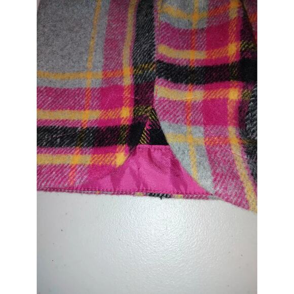 So Cropped Plaid Shacket Pink/Gray - M - Picture 8 of 8